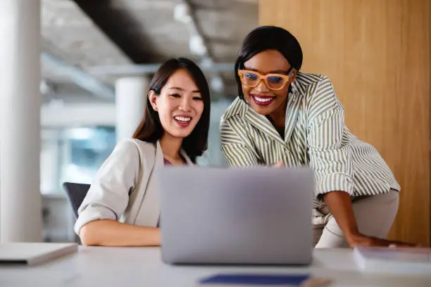 Modern collaborative workspace with people working together
